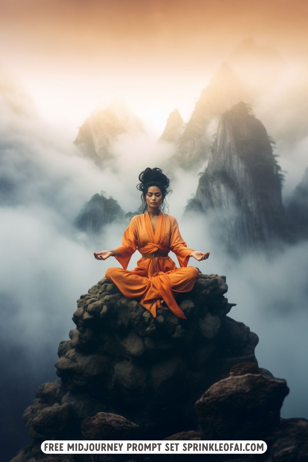 Serenity Free Midjourney Prompt Set - Yoga Mindfullness Meditation Prayer Prompts - Midjourney for Beginners - Sprinkle of AI Blog