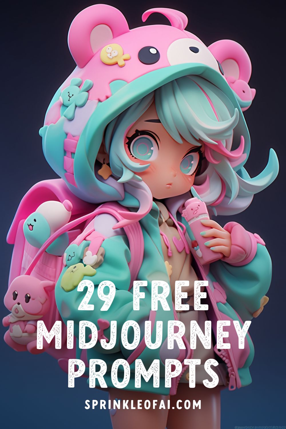 Anime girl character Midjourney Prompt 