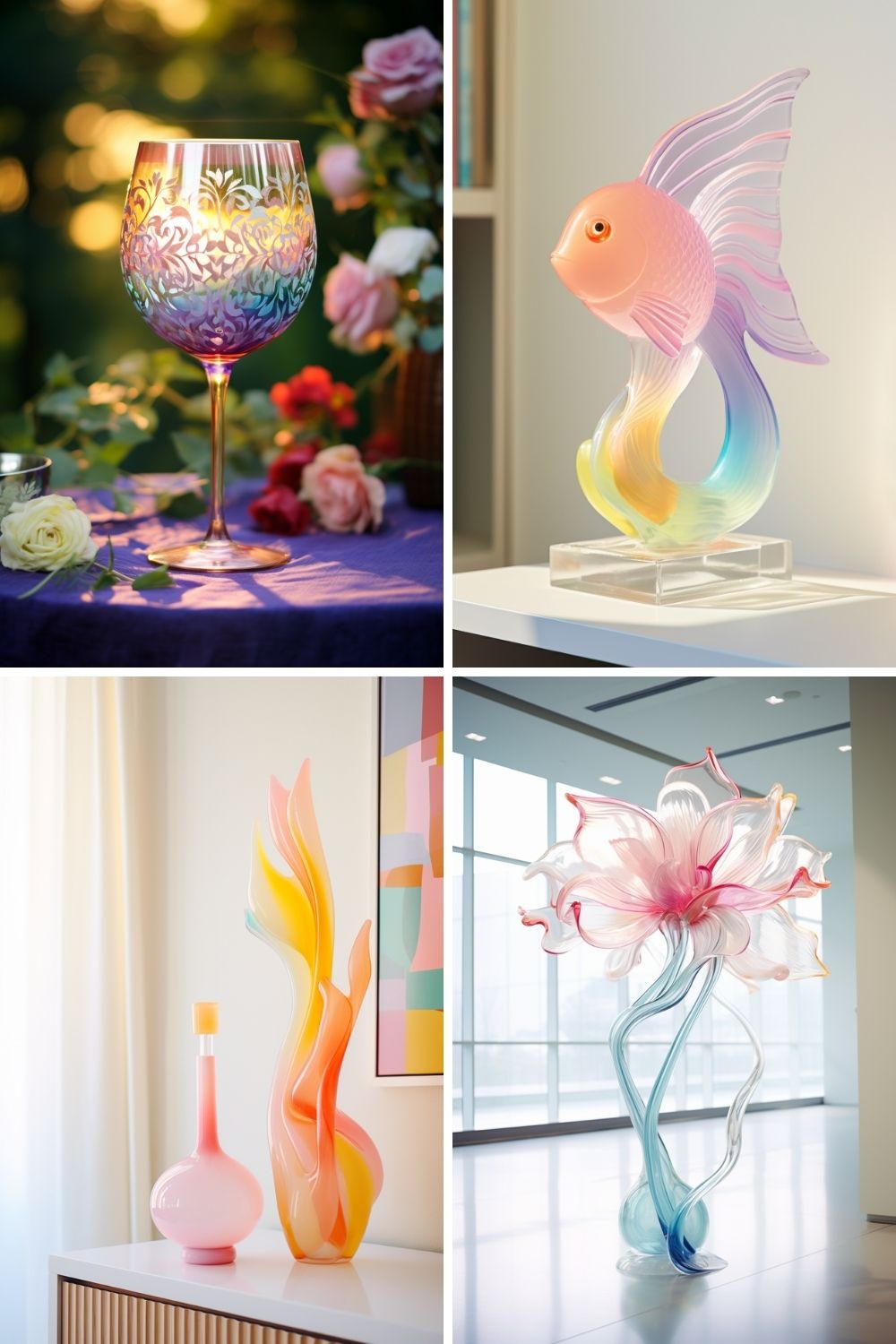 GLASS ART - Best Creative Unique Midjourney Prompt Ideas To Spark Your Creativity - Sprinkle of AI Image Prompt Set 24