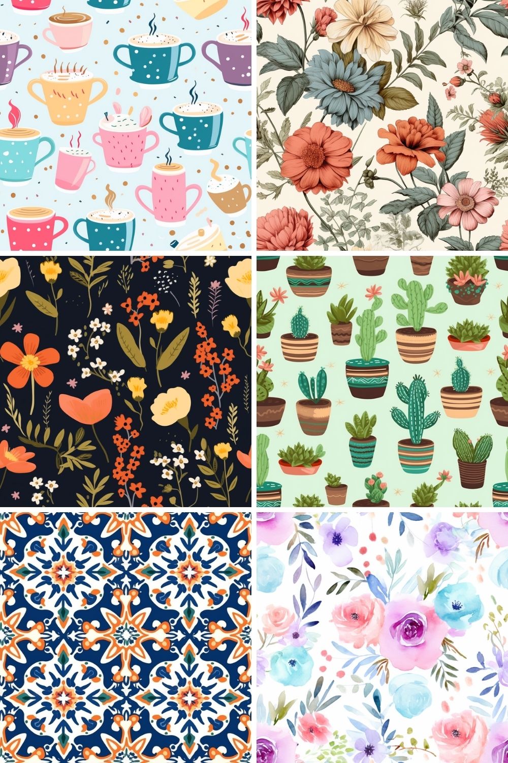 SEAMLESS PATTERNS - Best Creative Unique Midjourney Prompt Ideas To Spark Your Creativity - Sprinkle of AI Image Prompt Set 20