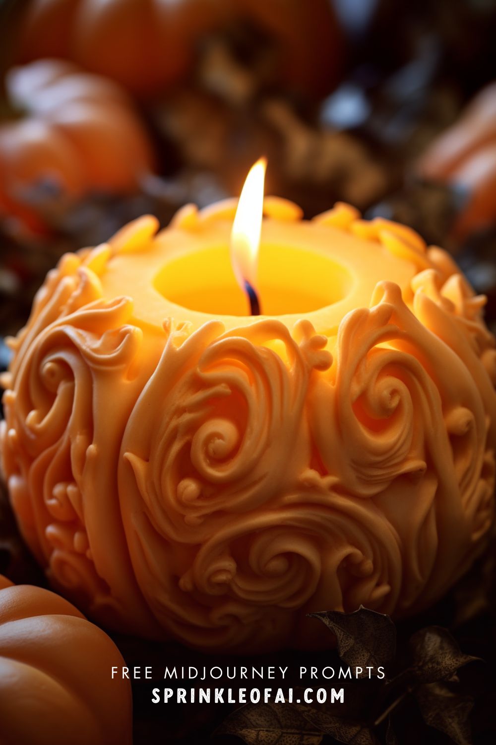 21 Free Carved Candle Midjourney Prompts + Easy Flickering Flame Animation Tutorial with Photoleap