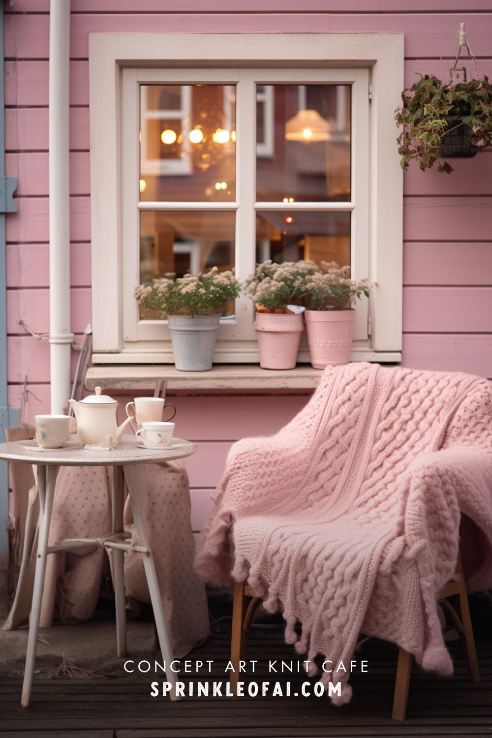 Welcome to Our Knit Cafe - Concept Art made with Midjourney - WILMADE - MACRAMEFORBEGINNERS