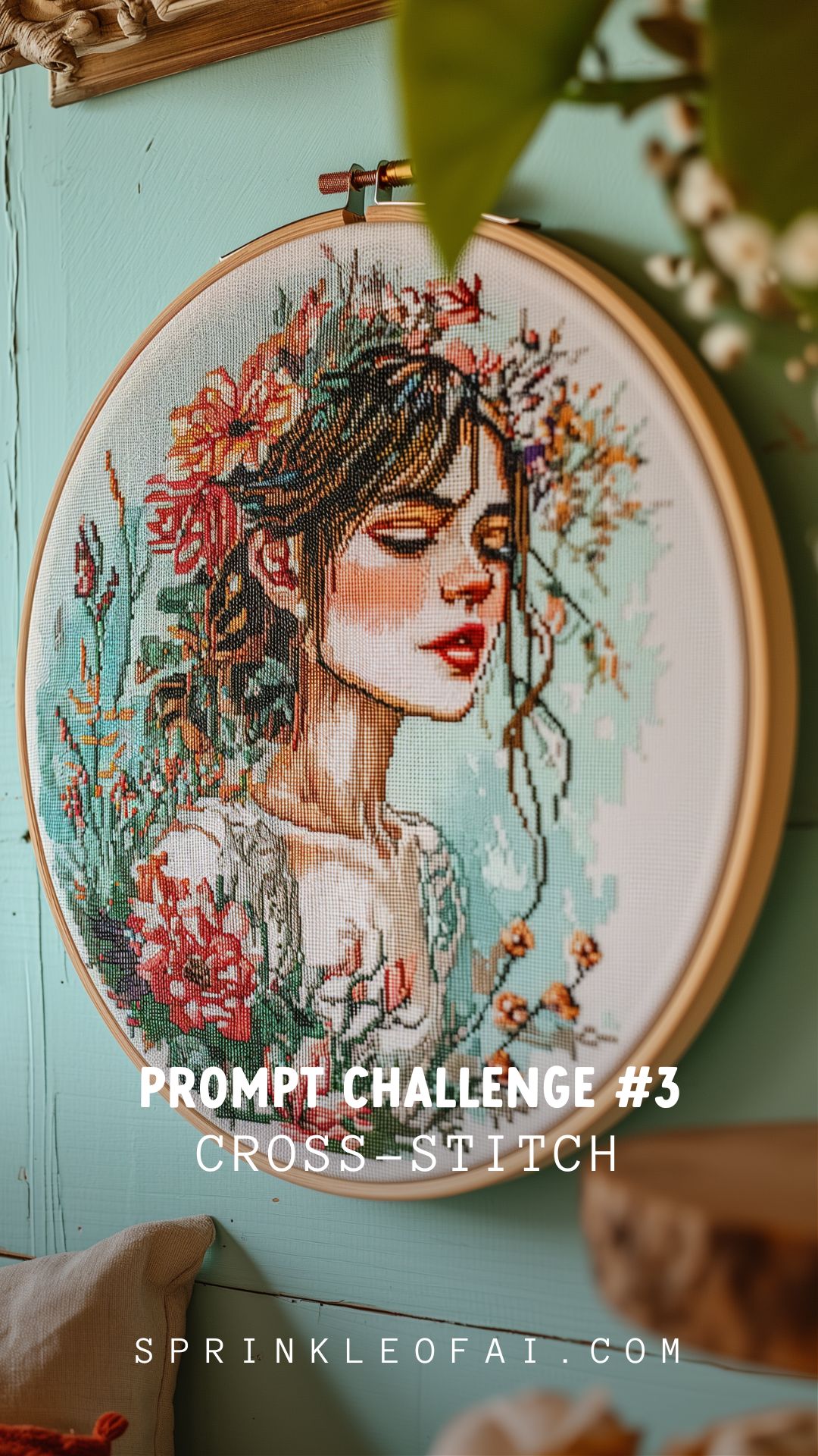 Sprinkle Prompt Challenge on Threads - Sprinkle of AI - Midjourney Prompt Cross-Stitch