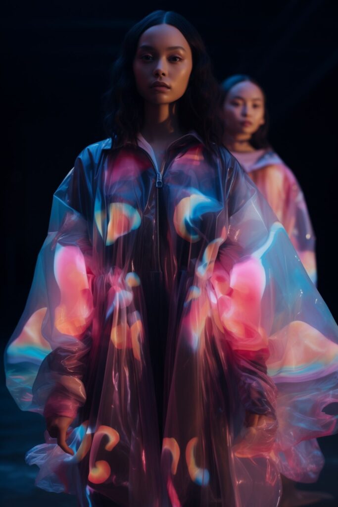 Midjourney AI Fashion Collection - The history of the Bioluminescent Dress