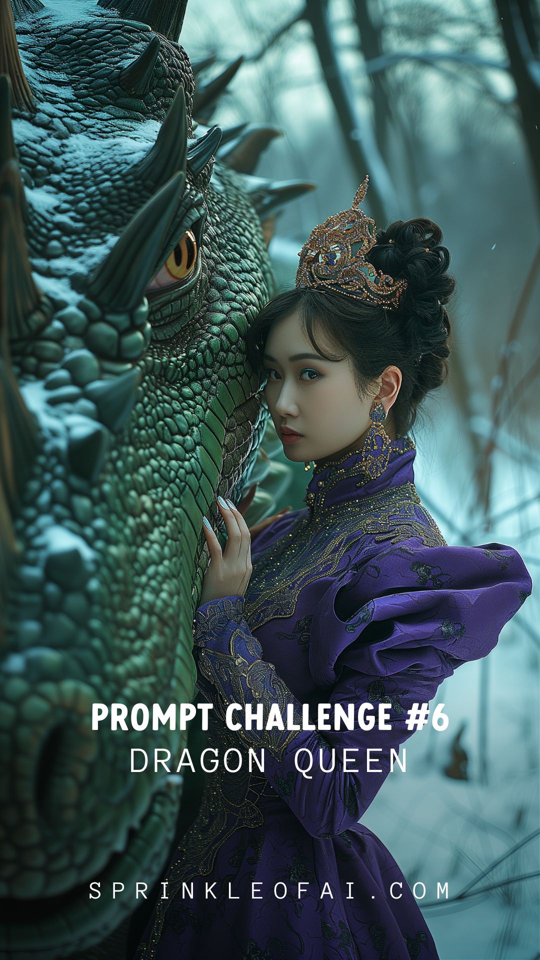 Sprinkle Prompt Challenge on Threads - Sprinkle of AI - Midjourney Prompt Dragon Queen
