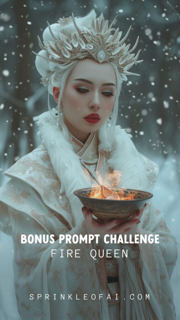 Sprinkle Prompt Challenge on Threads - Sprinkle of AI - Midjourney Prompt Fire Queen