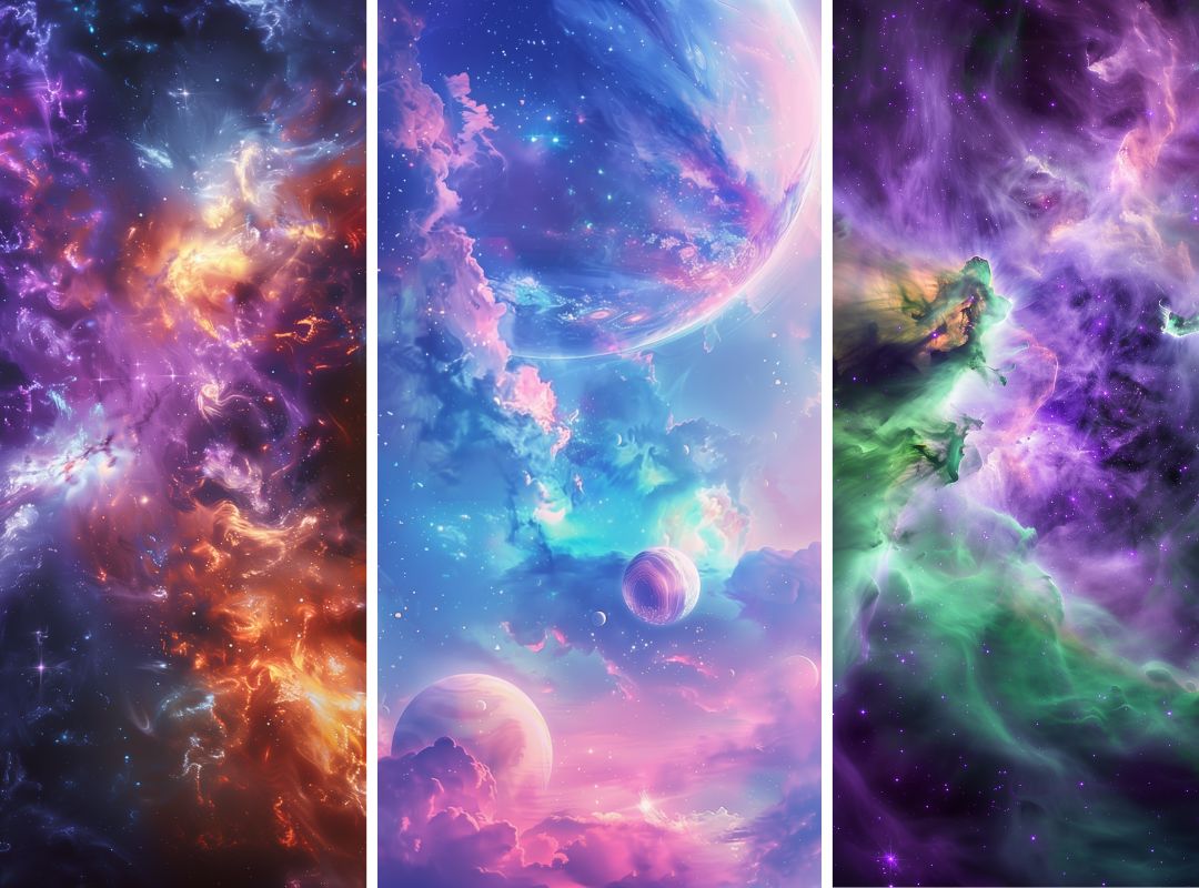 23 Cosmic Galaxy Nebula iPhone Wallpapers and free Midjourney Prompts